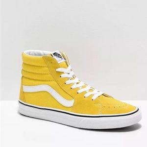 Vans Sk8-Hi Yellow | Size 12 | Worn once and a scuff mark on the left shoe
